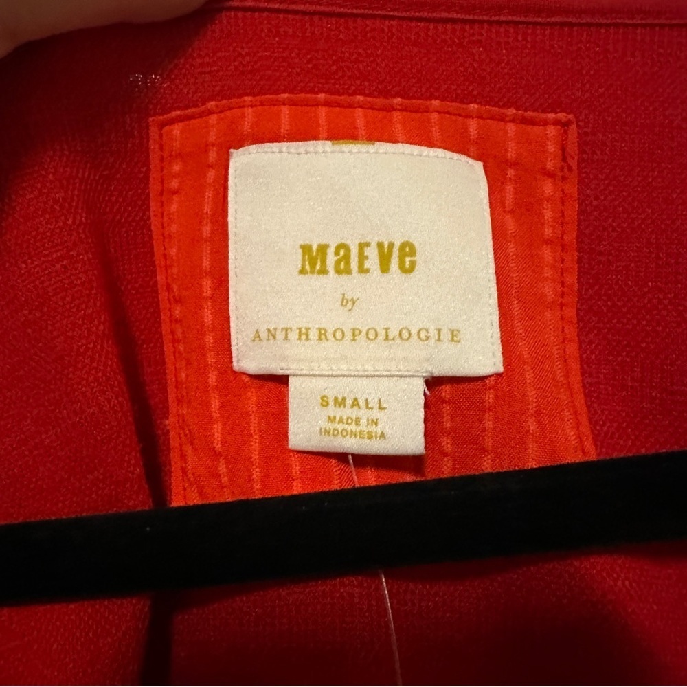New! Anthropologie Red Maeve Jacquie Surplice Top size small - Picture 4 of 10